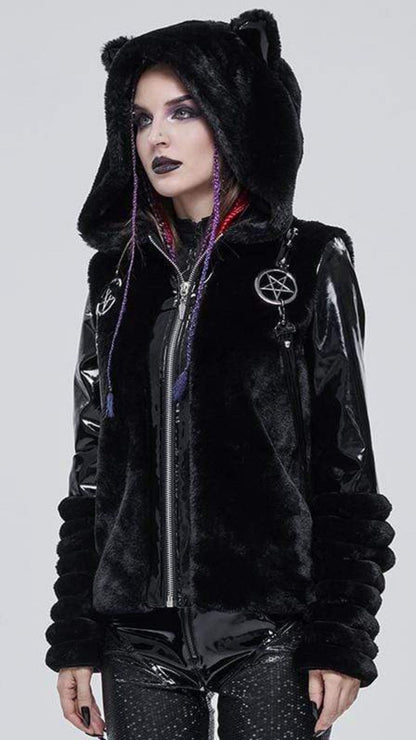 Naughty Kitten Clothing Midnight Mischief Kitten Jacket Side View Alternative Women's Gothic Fashion