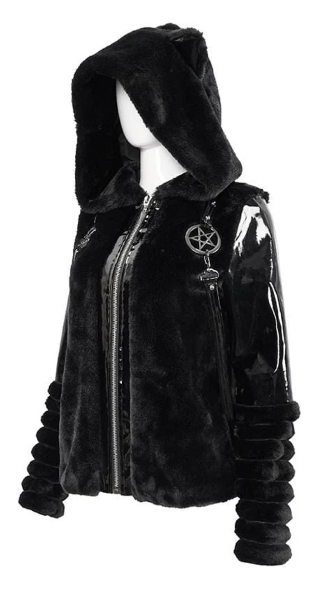 Naughty Kitten Clothing Midnight Mischief Kitten Jacket Side View Alternative Women's Gothic Fashion