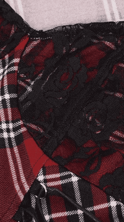 Midnight Ritual Plaid Dress Close