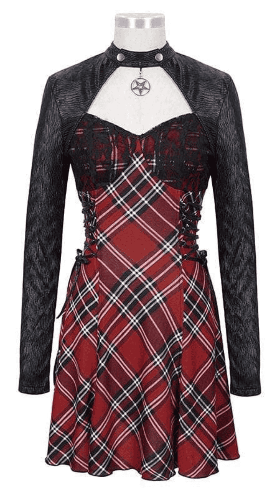 Midnight Ritual Plaid Dress Close