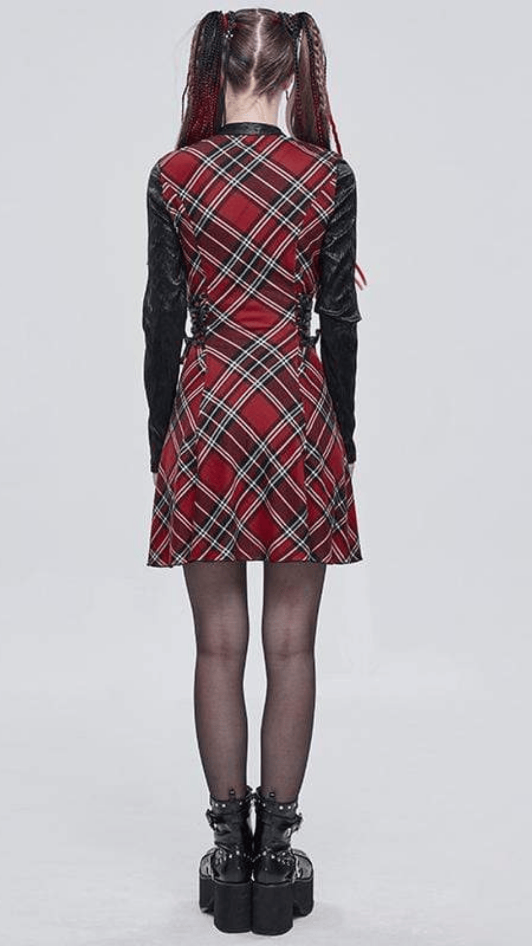 Midnight Ritual Plaid Dress Close