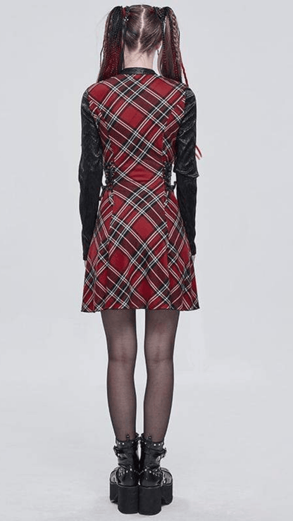 Midnight Ritual Plaid Dress Close