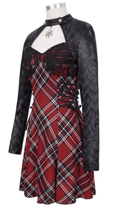 Midnight Ritual Plaid Dress Close