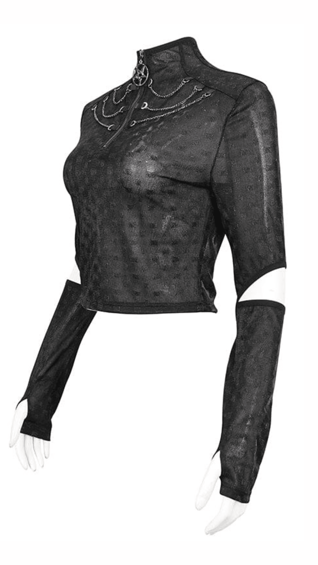 Naughty Kitten Clothing Midnight Ritual Chain Top Side View Gothic Alternative Women's Wear