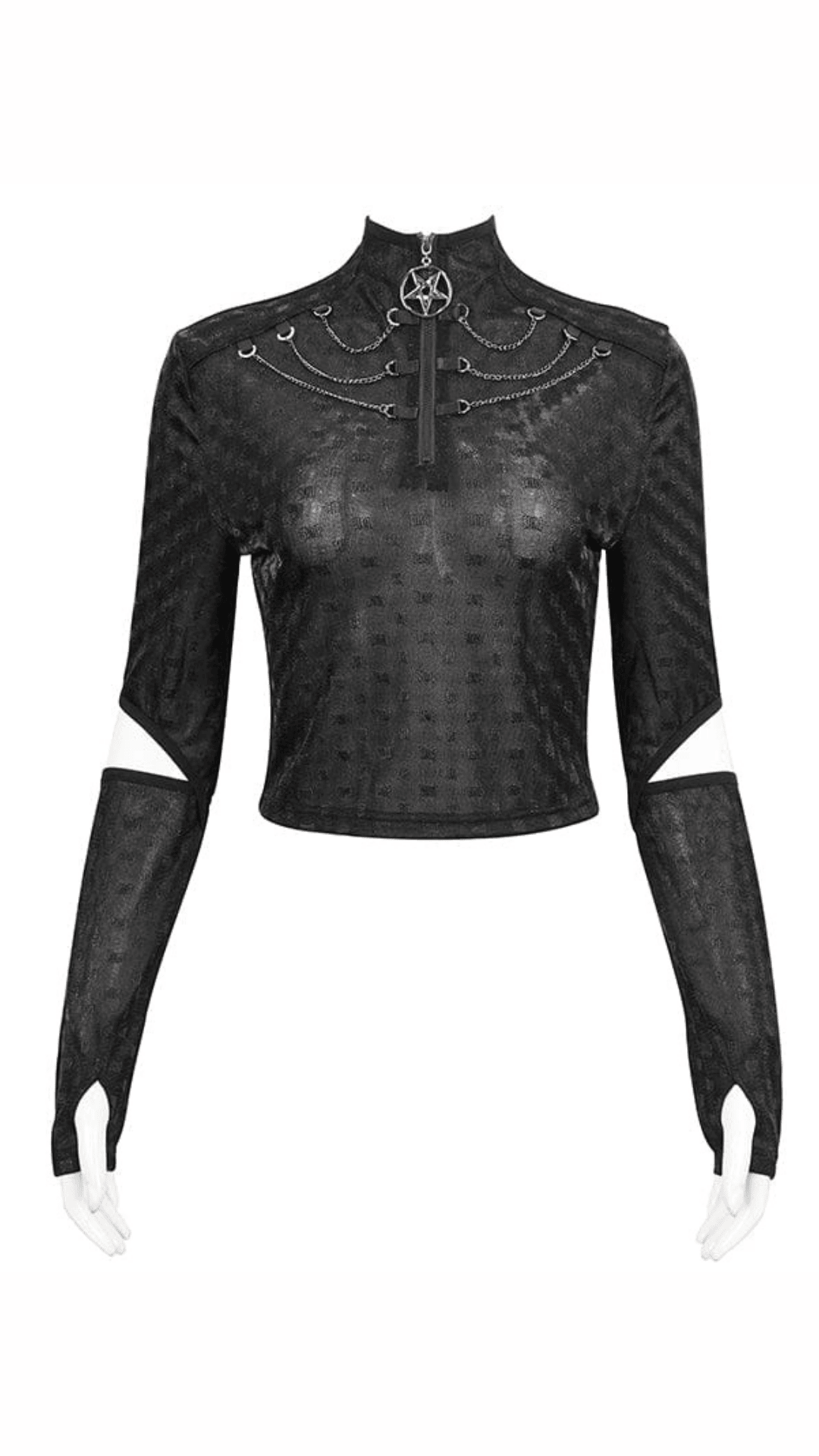 Naughty Kitten Clothing Midnight Ritual Chain Top Front View Gothic Alternative Women's Wear
