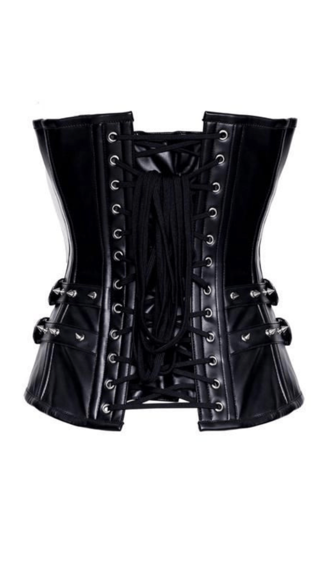 Naughty Kitten Clothing Morticia Gothic Sweetheart Corset Rear View Overbust Corset 