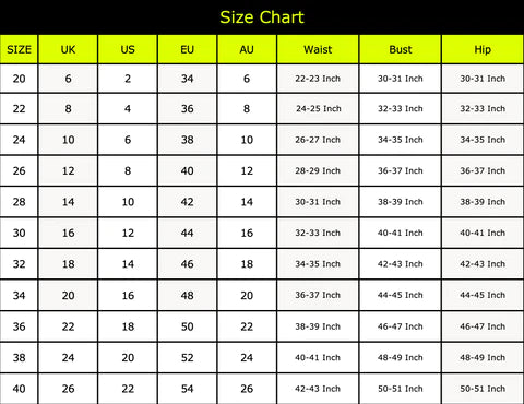 Naughty Kitten Clothing Corset Size Chart