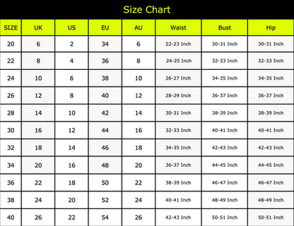 Naughty Kitten Clothing Corset Size Chart