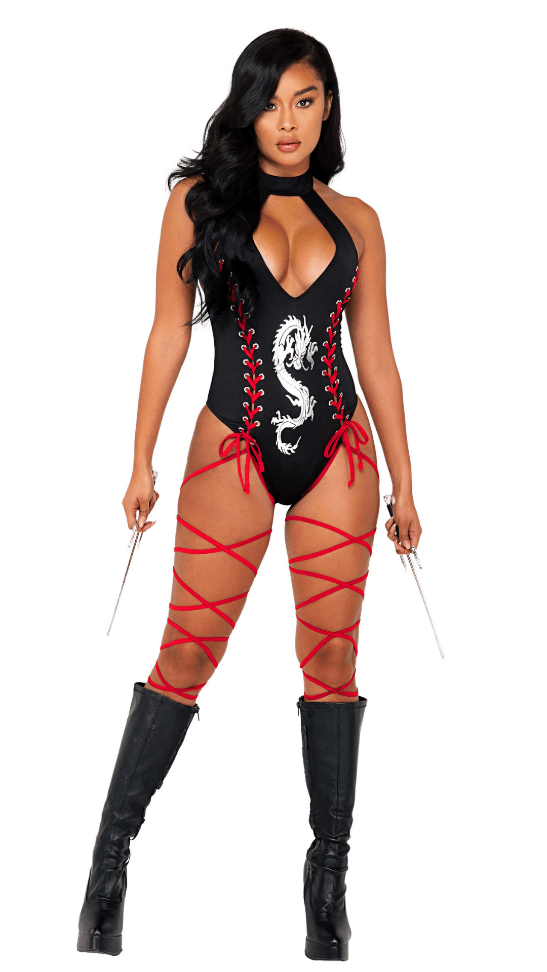 Naughty Kitten Ninjas Vengeance Costume Front View Women's Halloween Costume