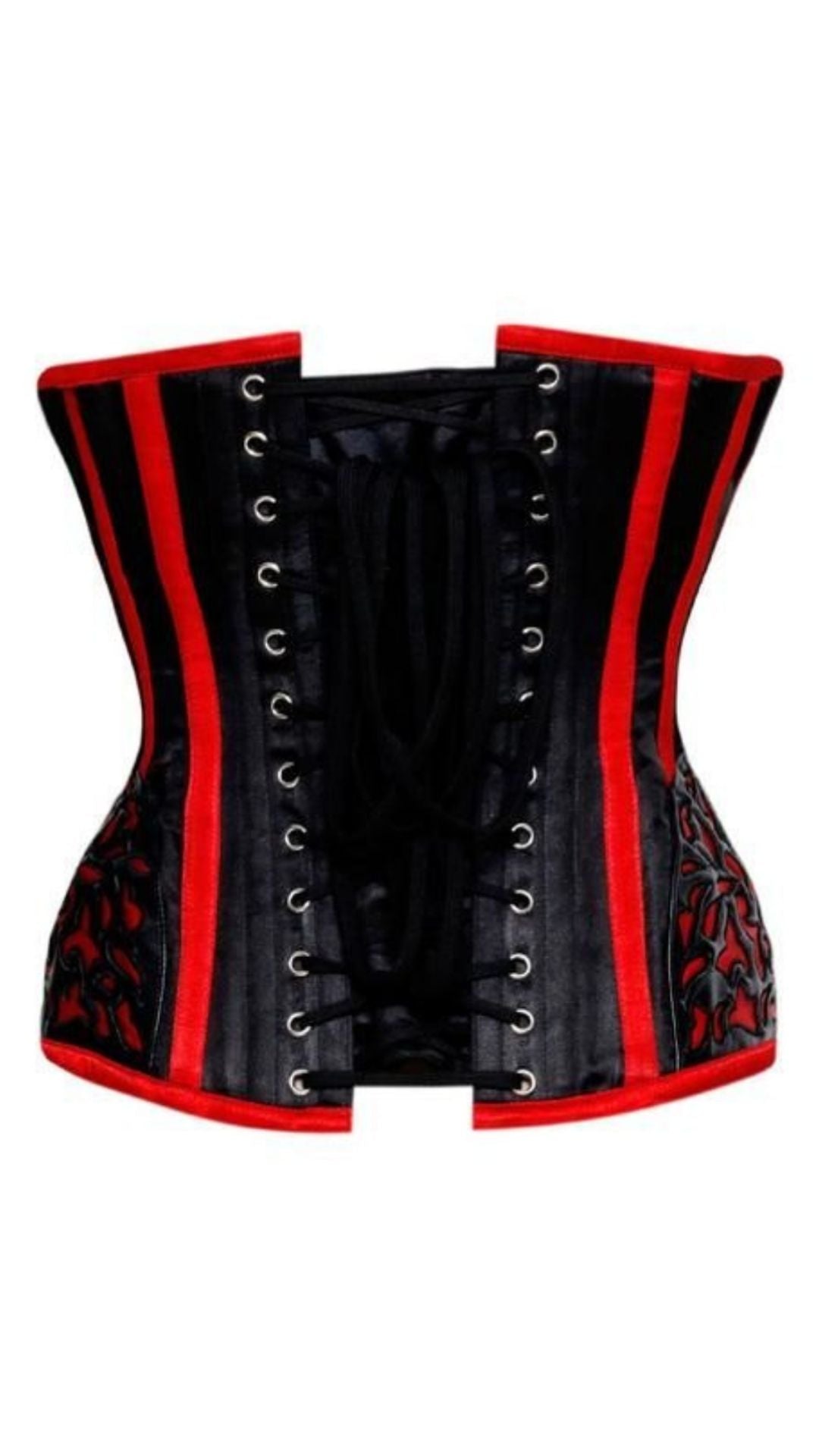 Naughty Kitten Ophelia Red & Black Corset Rear View