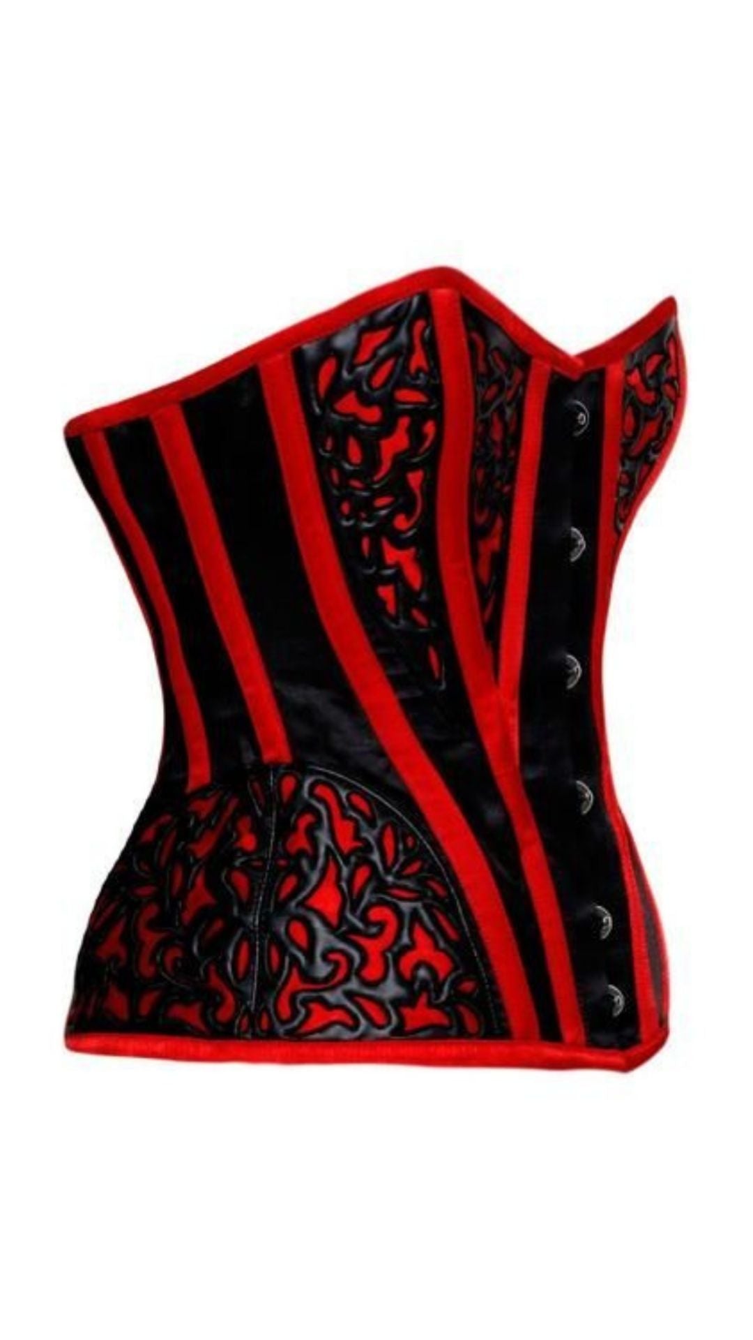 Naughty Kitten Ophelia Red & Black Corset Side View