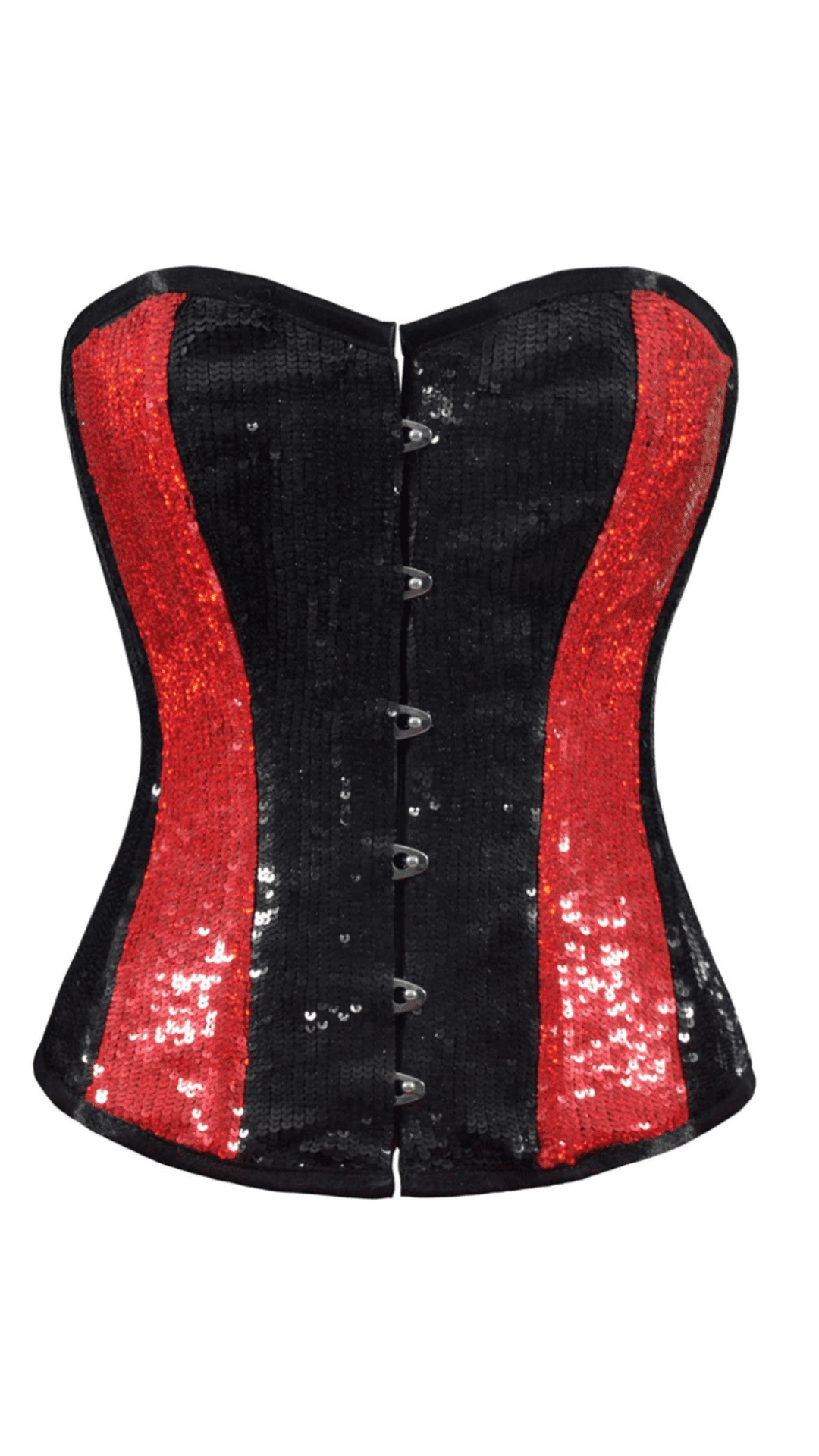 Naughty Kitten Clothing Piper Sequin Panel Corset Front View