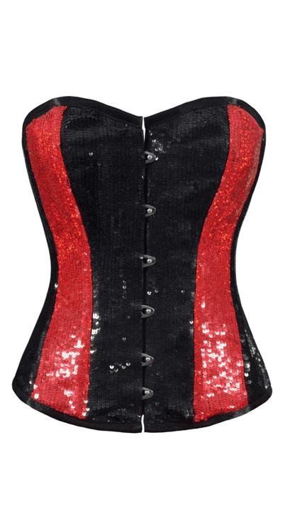 Naughty Kitten Clothing Piper Sequin Panel Corset Front View