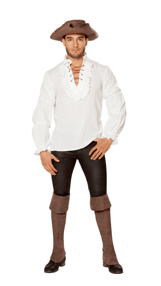 Naughty Kitten Clothing Accessories Pirate Shirt for Men Front View Halloween Costume