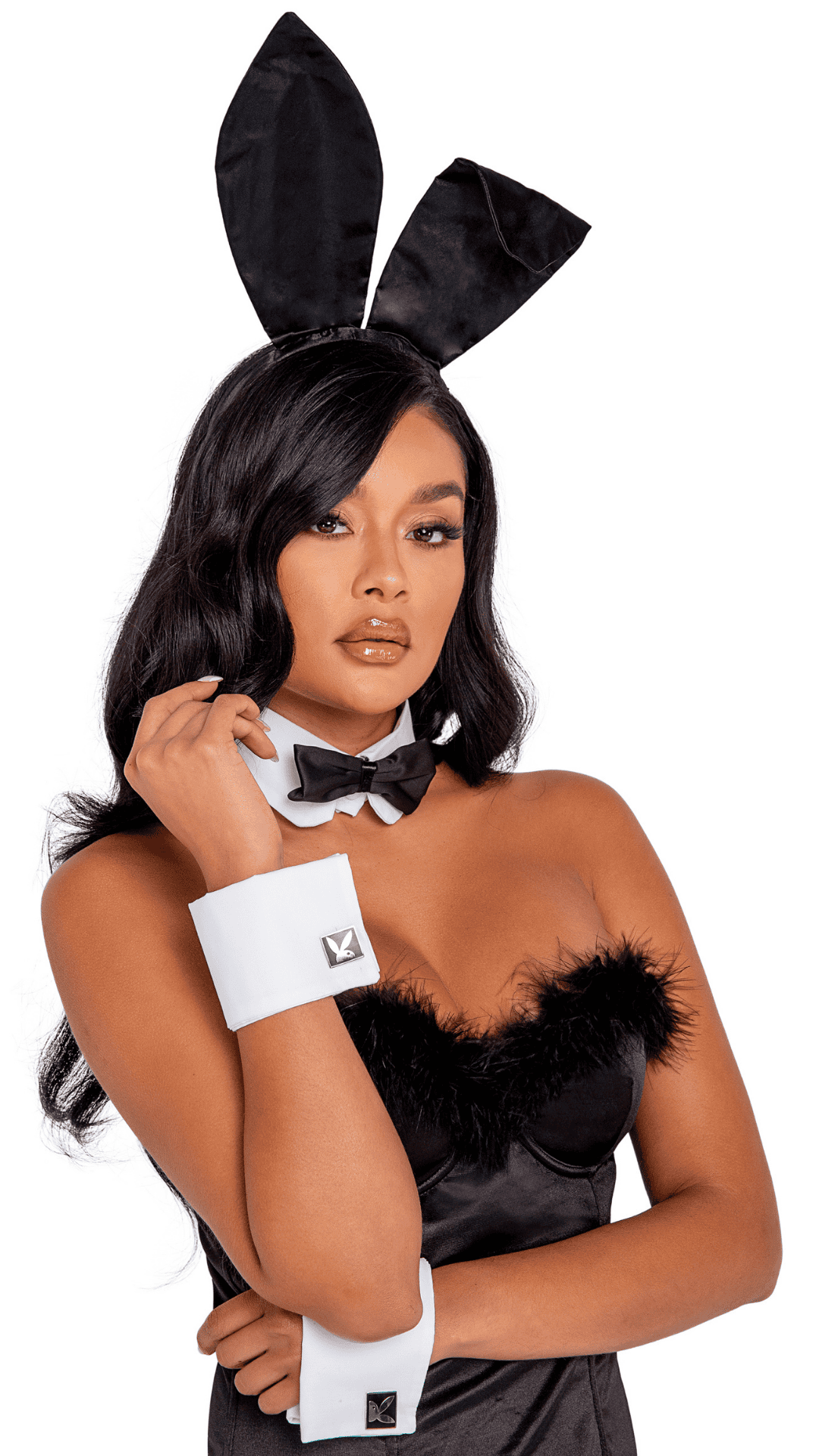 Naughty Kitten Clothing Playboy Boudoir Bunny Costume Front View Black Playboy Costume