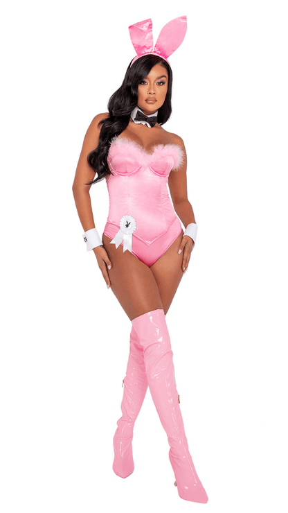 Naughty Kitten Clothing Playboy Boudoir Bunny Costume Front View Pink Playboy Costume