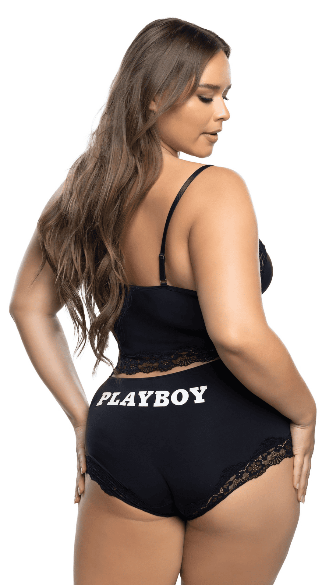 Naughty Kitten Clothing Playboy Cheeky Bunny Lounge Cami Set Rear View Women's Plus Size Playboy Lingerie