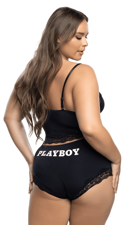 Naughty Kitten Clothing Playboy Cheeky Bunny Lounge Cami Set Rear View Women's Plus Size Playboy Lingerie