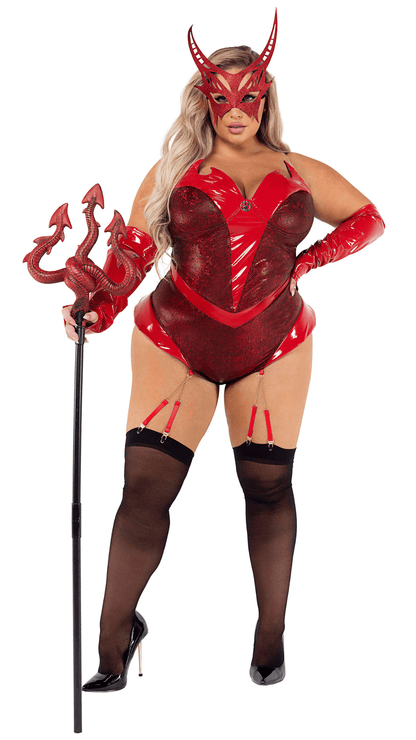Naughty Kitten Clothing 3pc Playboy Devilicious Front View Playboy Costume Plus SIze