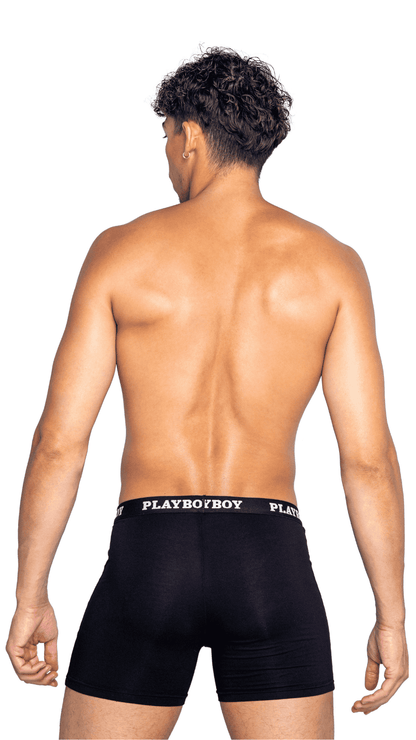 Naughty Kitten Clothing Playboy Mens Tuxedo Modal Classic Boxer Briefs Rear View Men's Playboy briefs Underwear