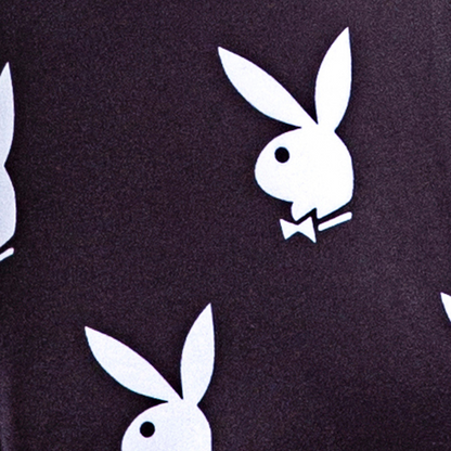 Naughty Kitten Clothing Playboy Slumber Bunny Romper - Black/White Logo View Playboy Lingerie Sleepwear