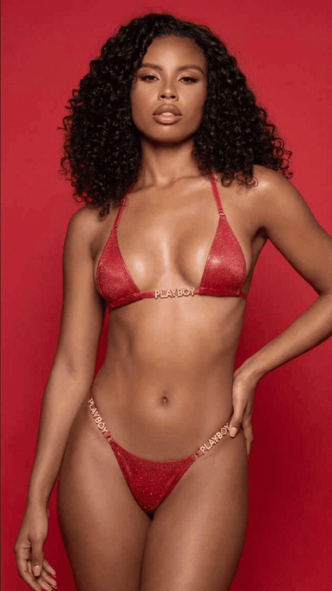 Naughty Kitten Clothing Playboy Twilight Shimmer Bikini Front View Women's Playboy Swimwear