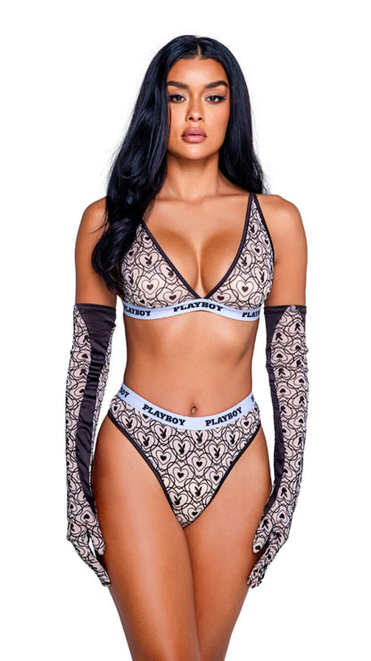 Naughty Kitten Clothing Playboy Bunny Sport Set Front View Playboy Lingerie