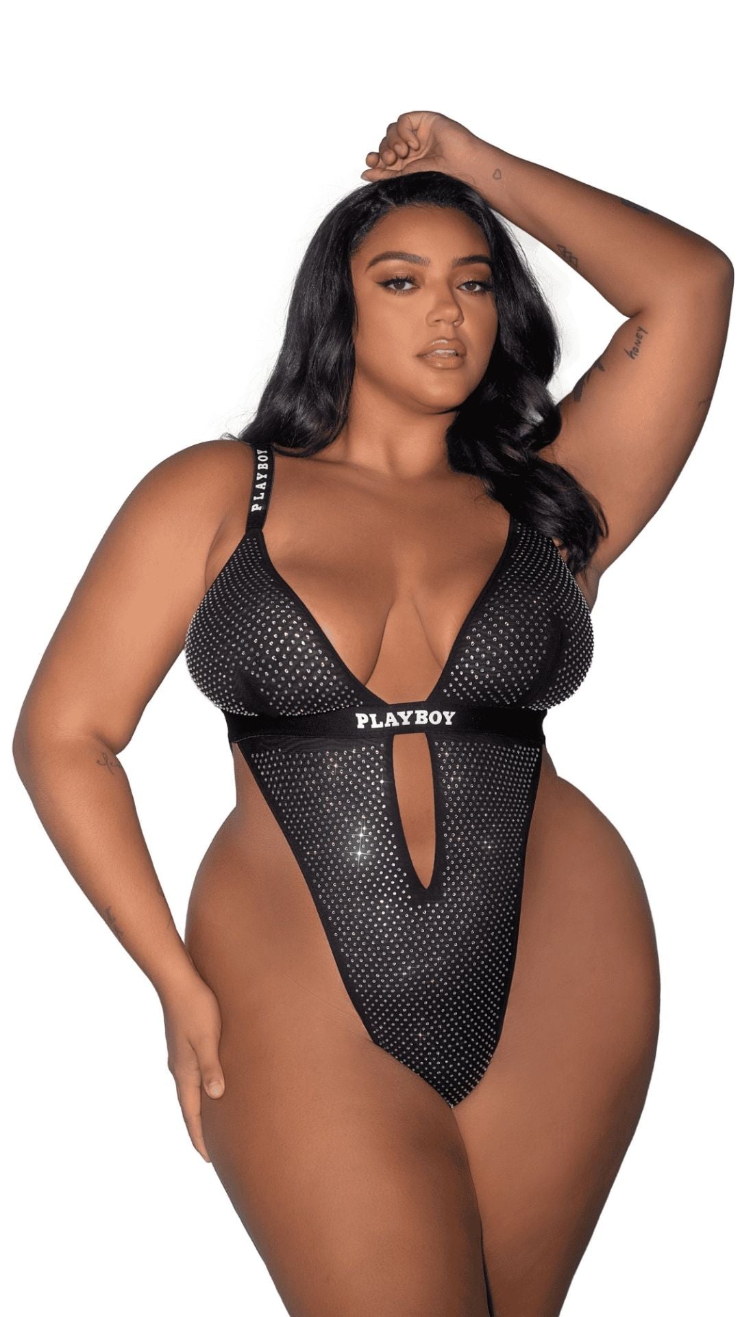 Naughty Kitten Clothing Playboy Disco Fever Teddy Front View Playboy Lingerie Plus Size