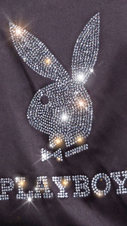 Naughty Kitten Clothing Playboy Sparkling Bunny Robe Logo View Playboy Lingerie