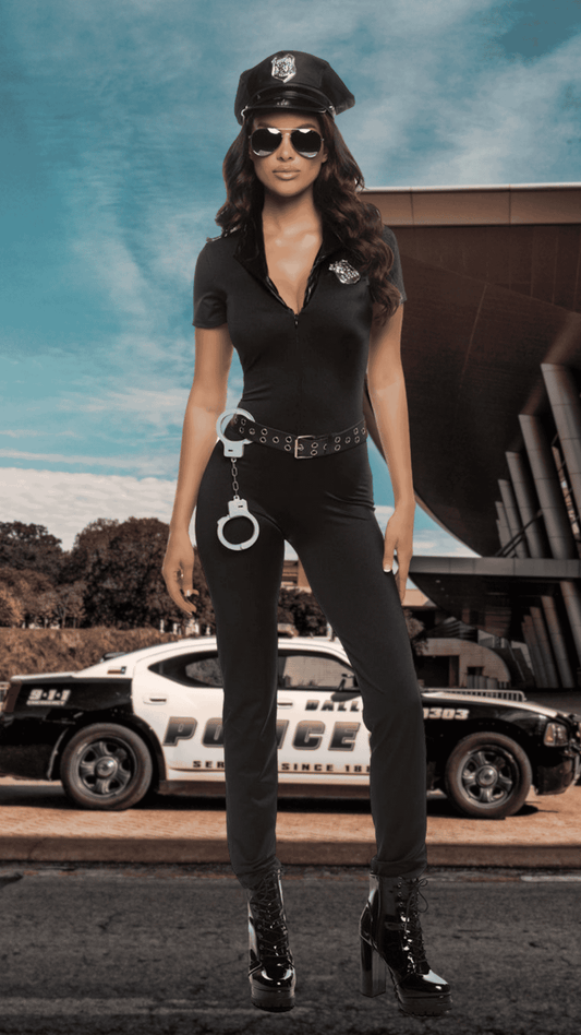 Naughty Kitten Clothing Precinct Babe Costume Front View Women's Halloween Costume