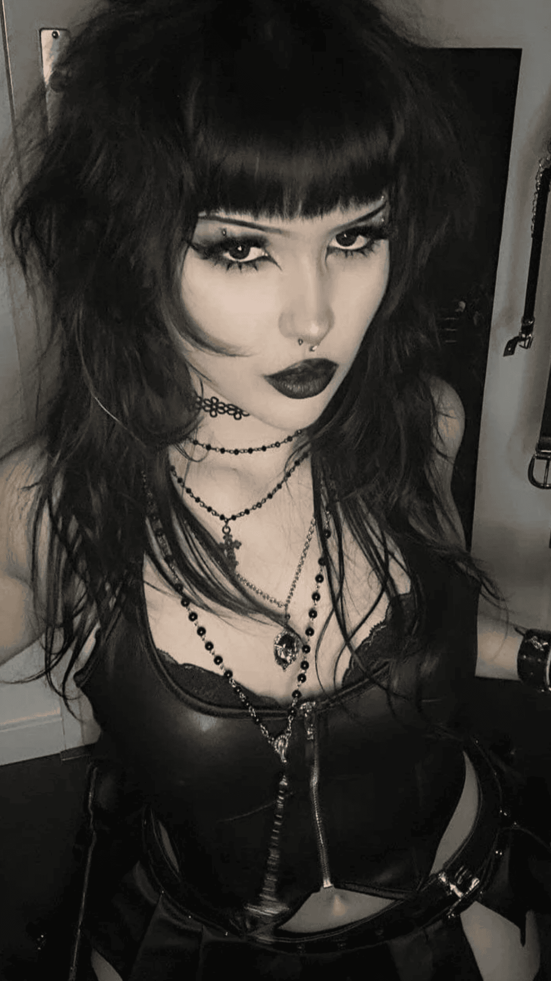 Naughty Kitten Clothing Punk Zipper Halter Bustier Front View Alternative Gothic Clothing