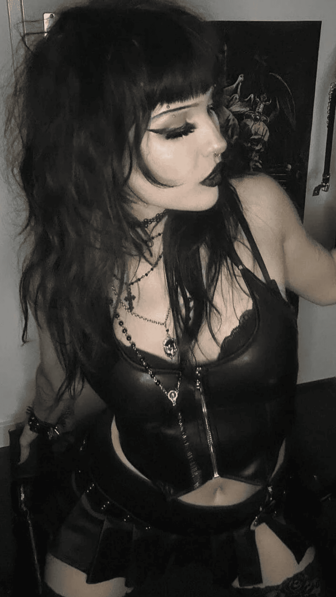 Naughty Kitten Clothing Punk Zipper Halter Bustier Front View Alternative Gothic Clothing