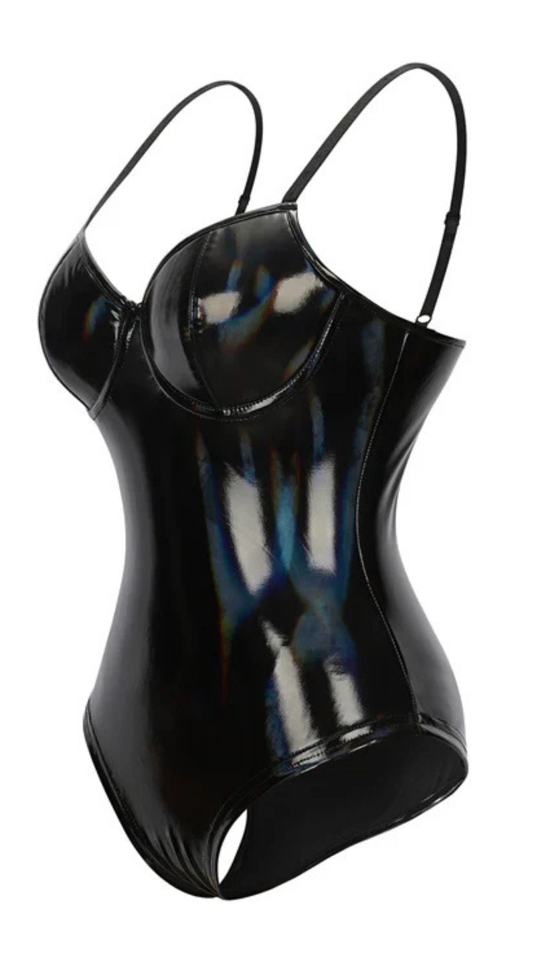 Naughty Kitten Clothing Punk Patent Leather Swimsuit Side View Sexy Alternative Gothic Women's fashion