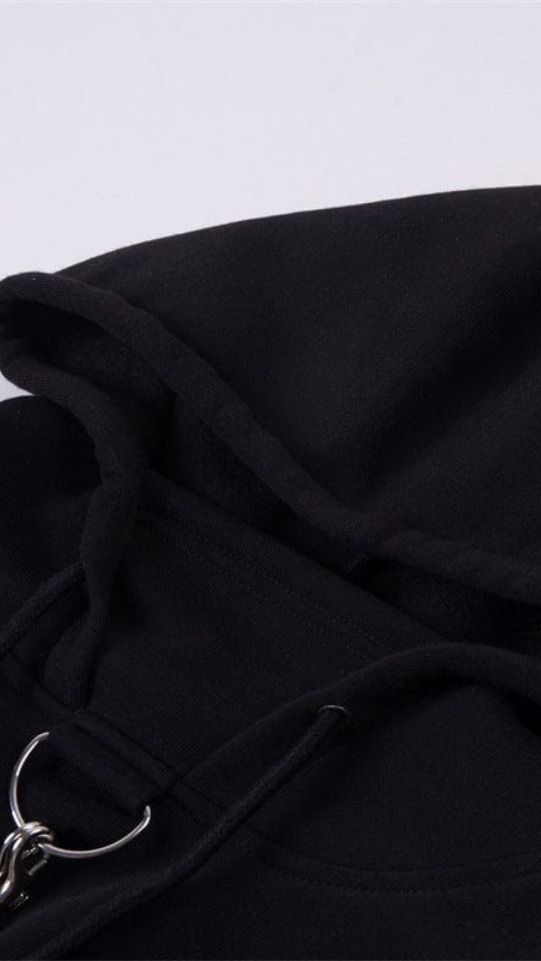 Naughty Kitten Clothing Punk Suspender Black Cropped Hoodies Close Up View Model Alternative Gothic 
Women's Fashion