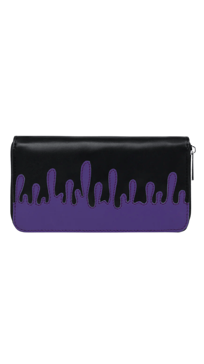 Naughty Kitten Clothing Purple Drip Purse Front View Alternative Gothic Accessories
