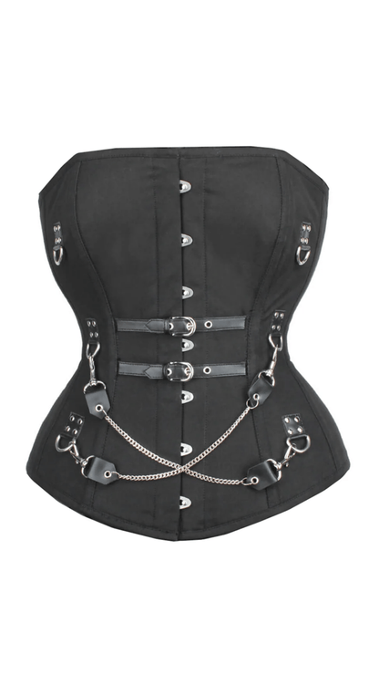 Naughty Kitten Clothing Rouge Chain Corset Front View Overbust Corset Waist trainer 