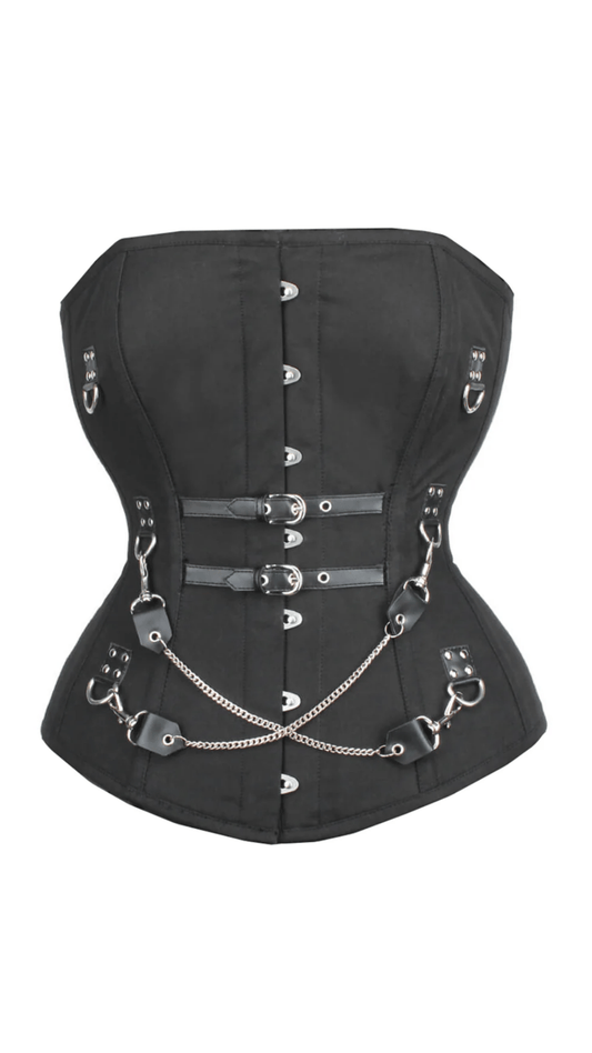 Naughty Kitten Clothing Rouge Chain Corset Front View Overbust Corset Waist trainer 