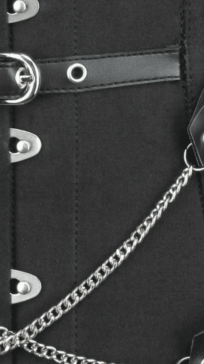 Naughty Kitten Clothing Rouge Chain Corset Front View Overbust Corset Waist trainer 