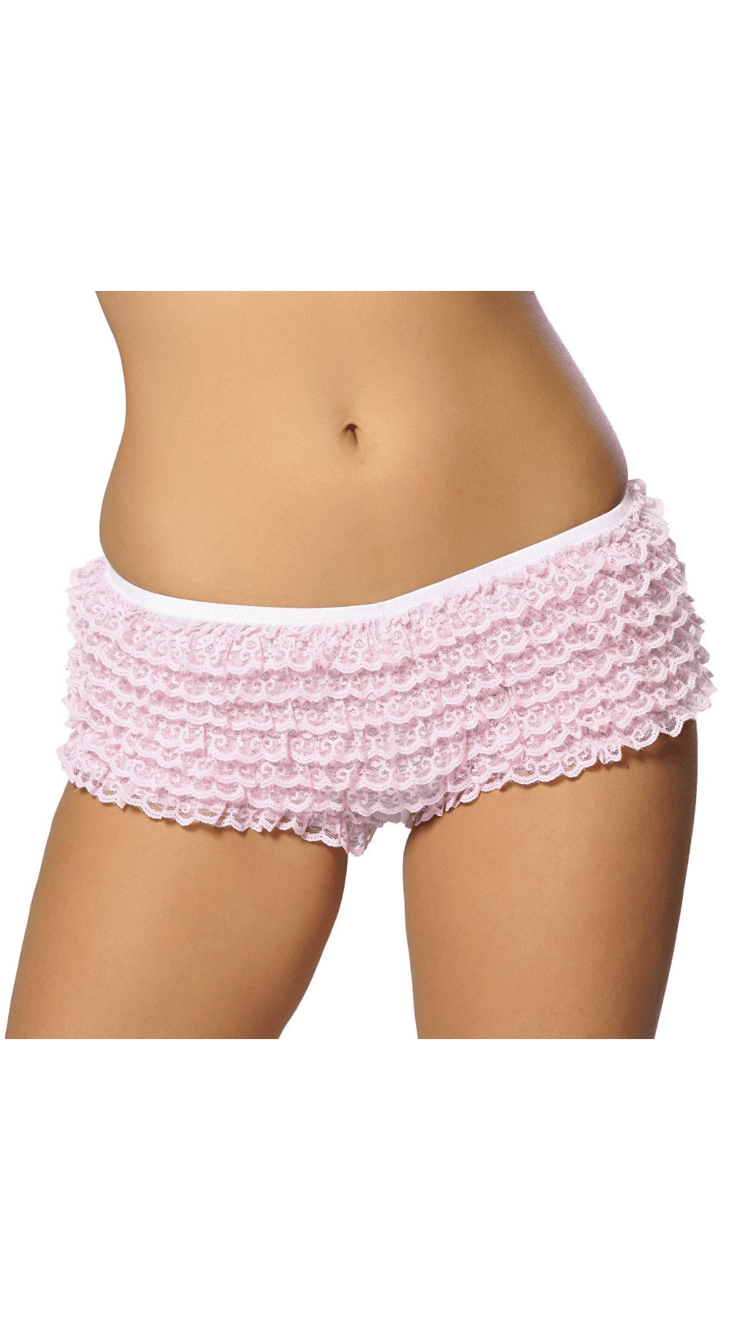 Naughty Kitten Costume Accessories Ruffle Short - 3 Colours Pink Front View