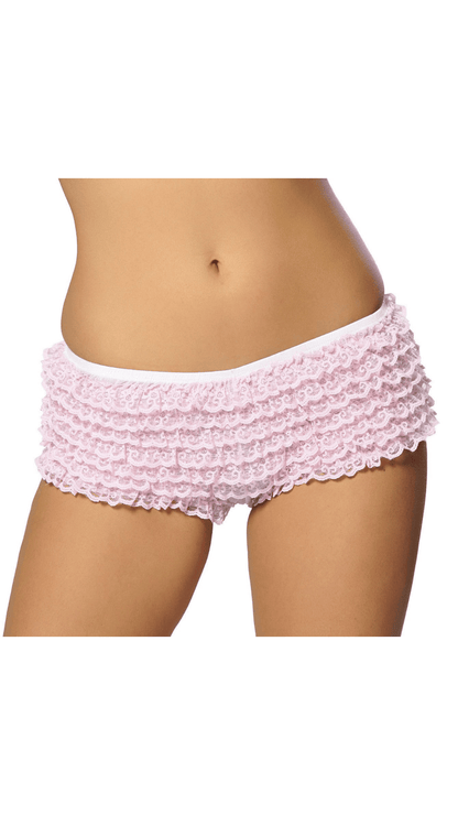 Naughty Kitten Costume Accessories Ruffle Short - 3 Colours Pink Front View