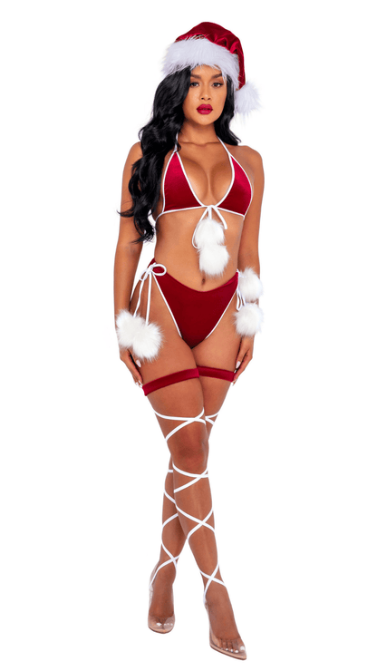 Naughty Kitten Clothing Santas Holiday Spirit Bikini Costume Front View Christmas Costume