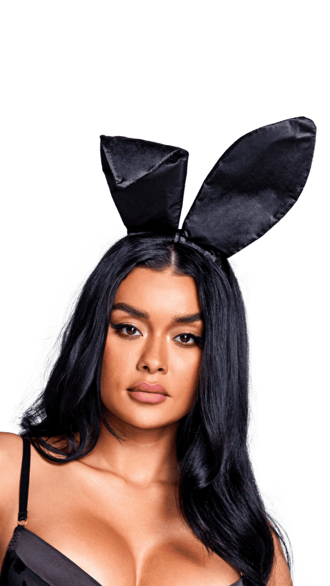 Naughty Kitten Clothing Satin Bunny Ears Front View 2 Playboy Accessories