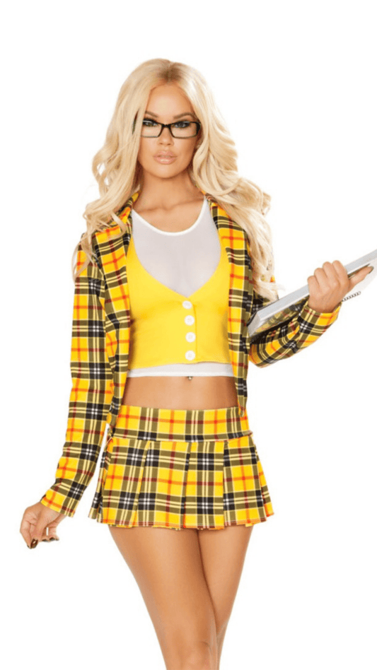 Naughty Kitten School Girl Without a Clue Costume Front View Women's Halloween Costume