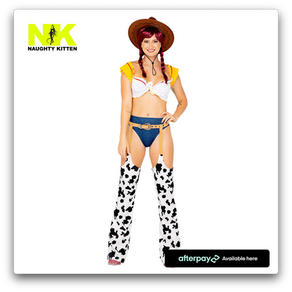 Naughty Kitten Playful Cowgirl Costume Front View
