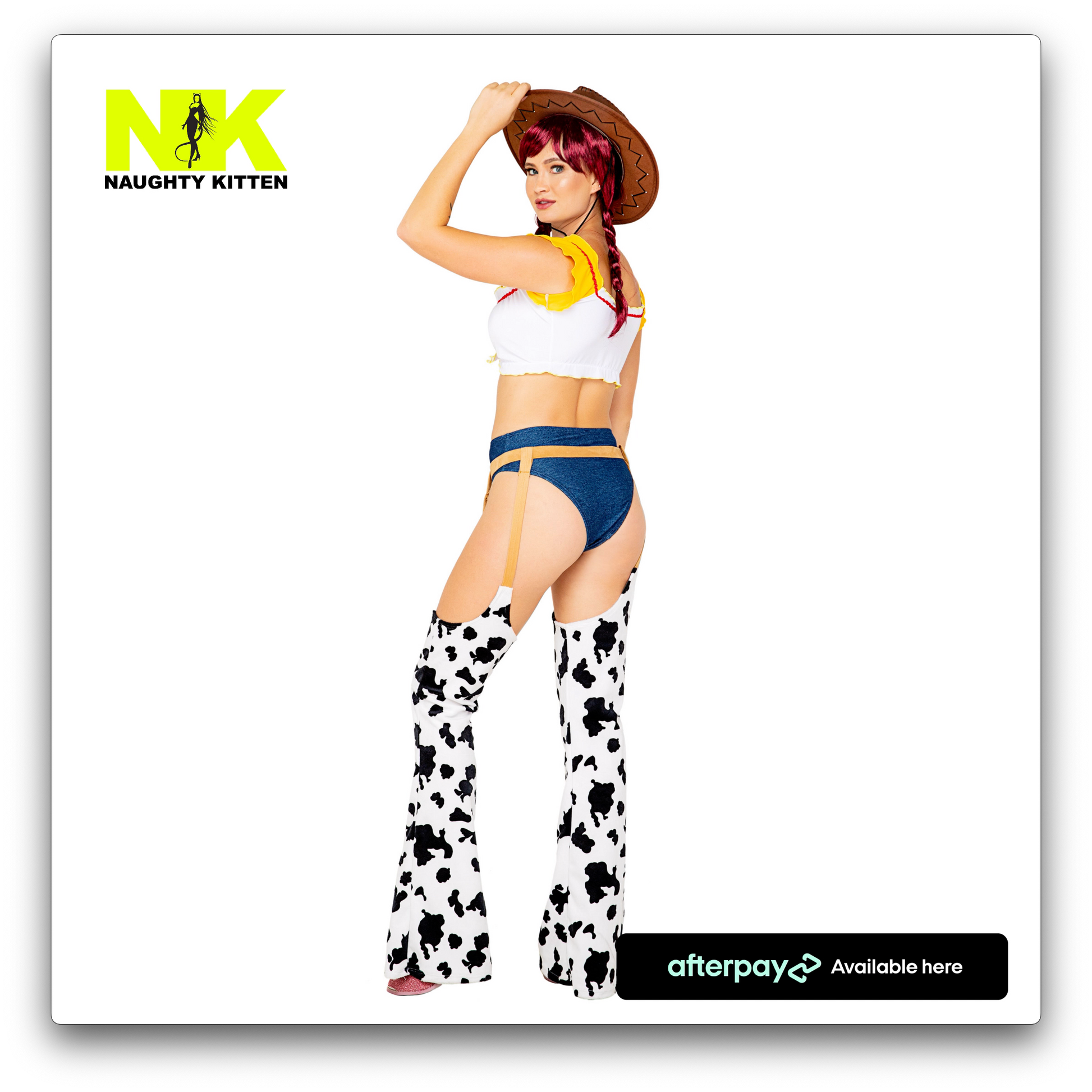 Naughty Kitten Playful Cowgirl Costume Back Rear View