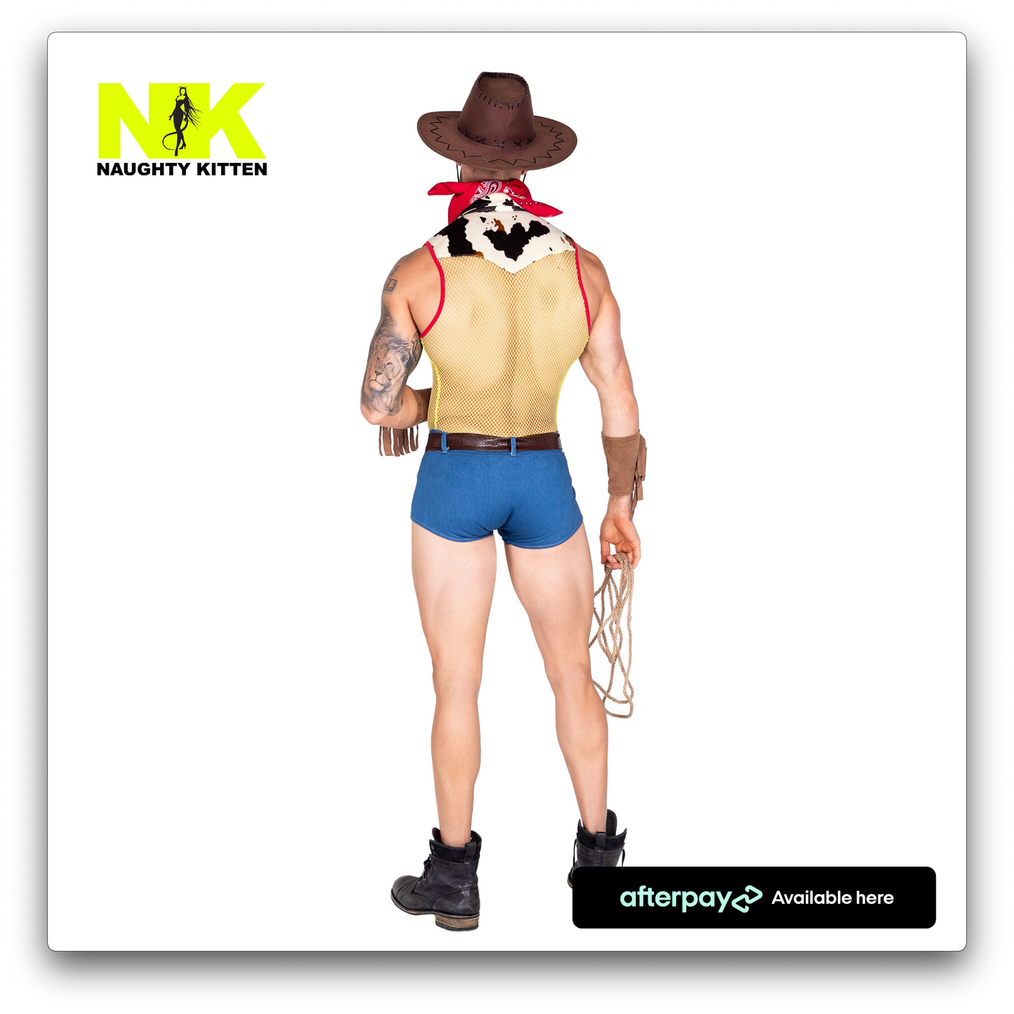 Naughty Kitten Playful Sheriff Men’s Costume Back Rear View