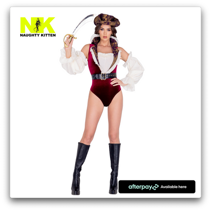 Naughty Kitten Sultry Pirate Costume Front View