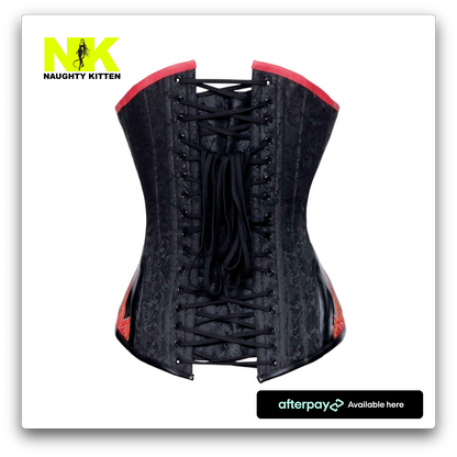 Astrid Dragon Flame Corset Rear Back View - Naughty Kitten Clothing