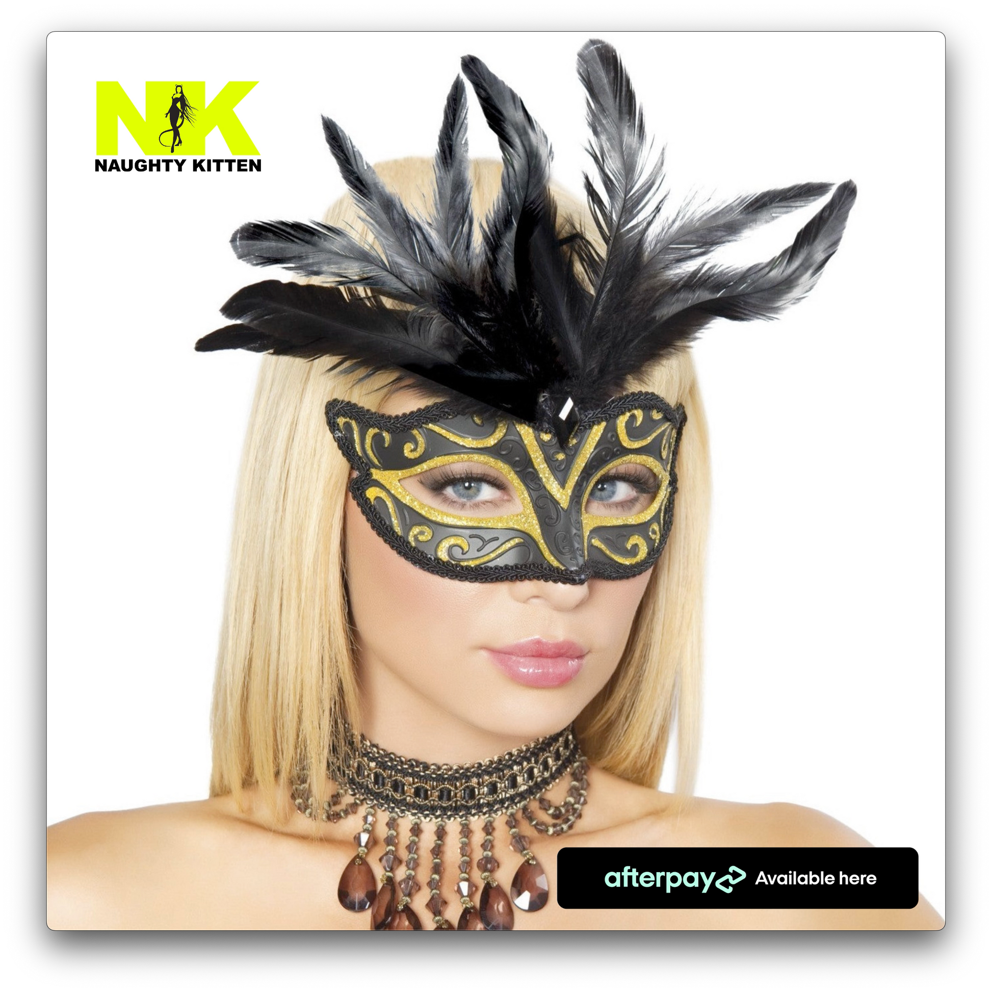 Naughty Kitten Accessories Masquerade Mask Front View