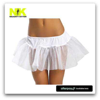 Naughty Kitten Accessories Trimless Petticoat White Front View